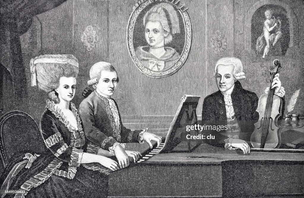 Famille Mozart jouant de la musique