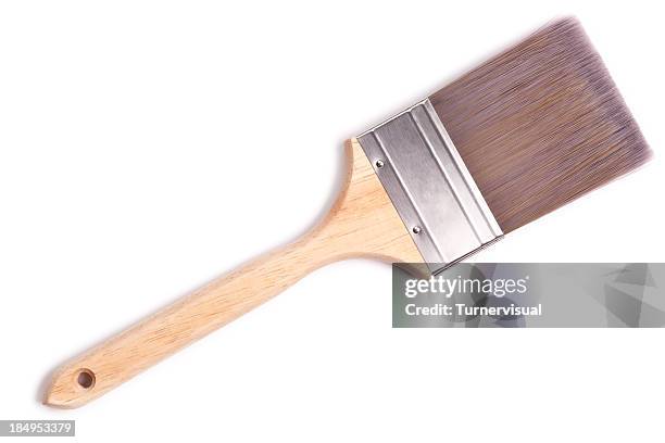 cepillo de pintura clipping path (borde de corte - cerda-pelo-de-animal fotografías e imágenes de stock