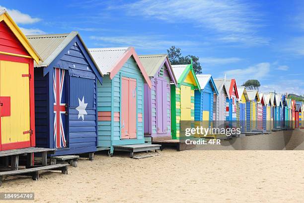 brighton beach huts, australia (xxxl) - melbourne homes stockfoto's en -beelden