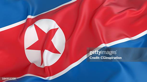 north korea flag - north korea stock pictures, royalty-free photos & images