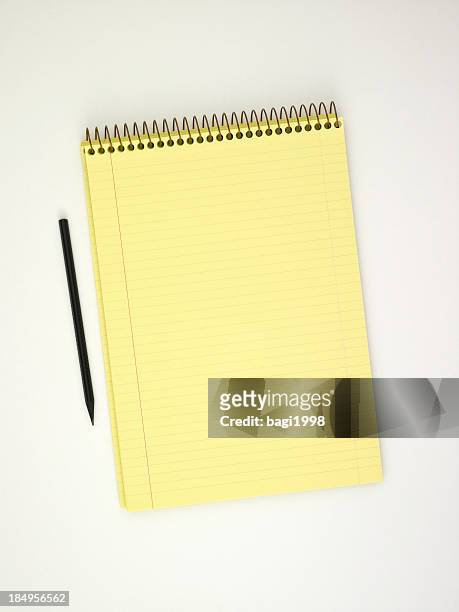 empty yellow notepad - todays agenda stock pictures, royalty-free photos & images
