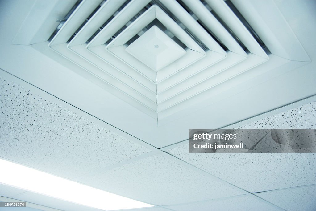 Air conditioner vent close up in ceiling