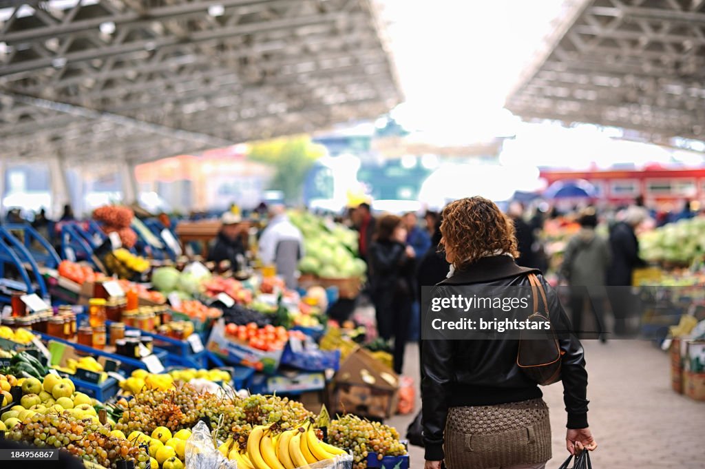 Woman shopping at farmer's market