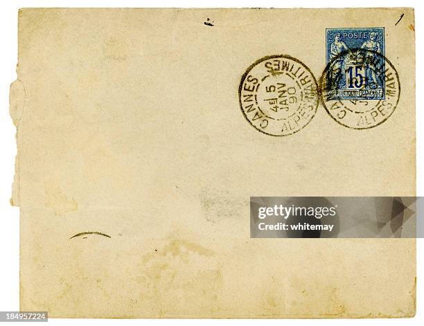 envelope publicado em cannes, na frança, 1890 - século xix - fotografias e filmes do acervo