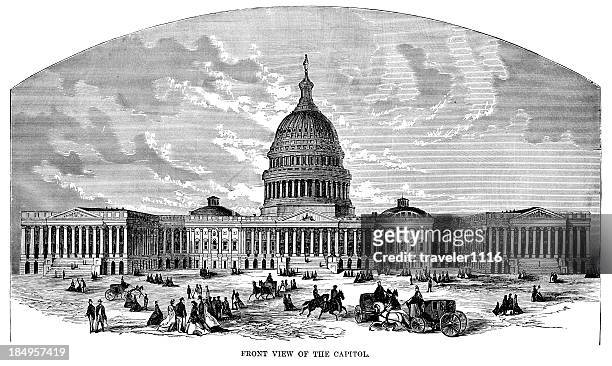 the capitol building - 1882 stock illustrations
