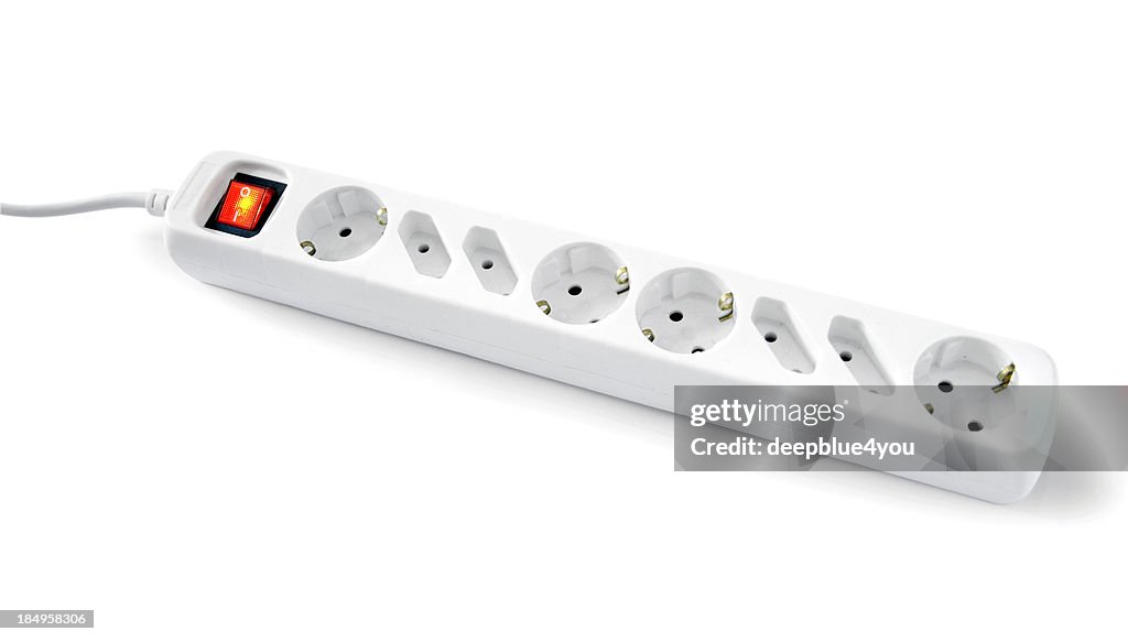 Multiple Socket Outlet on white