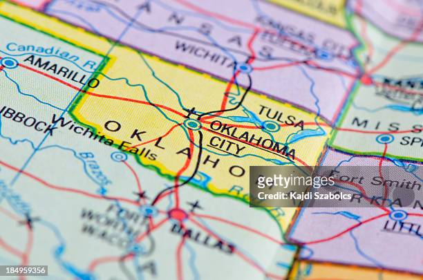 oklahoma map - oklahoma stock pictures, royalty-free photos & images