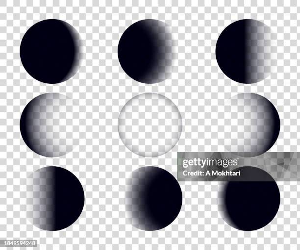 moon phase on transparent background. - gibbous moon stock illustrations