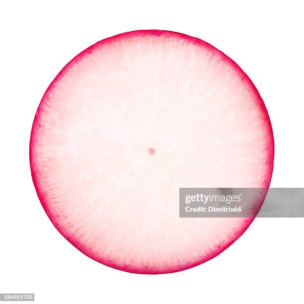 radish portion on white - radijs stockfoto's en -beelden