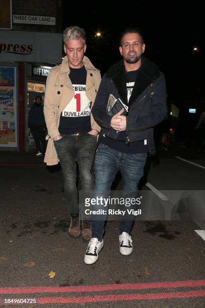 Gareth and Ollie Locke seen attending Children with Cancer Christmas Quiz at The Kings Arms on December 11, 2023 in London, England.