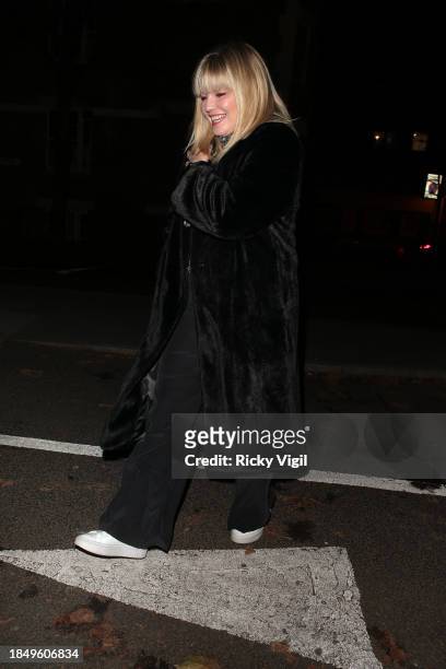 Kate Thornton seen attending Children with Cancer Christmas Quiz at The Kings Arms on December 11, 2023 in London, England.
