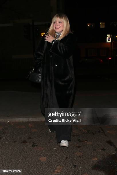 Kate Thornton seen attending Children with Cancer Christmas Quiz at The Kings Arms on December 11, 2023 in London, England.