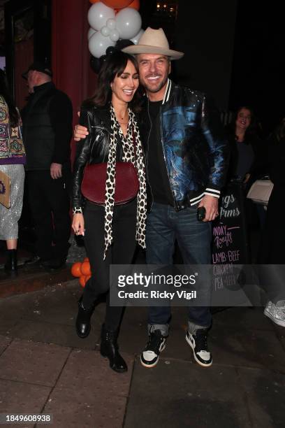 Chantal Brown and Matt Goss seen attending Children with Cancer Christmas Quiz at The Kings Arms on December 11, 2023 in London, England.