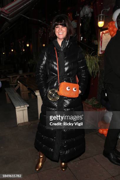 Dawn O'Porter seen attending Children with Cancer Christmas Quiz at The Kings Arms on December 11, 2023 in London, England.