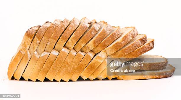 sliced white bread - white bread stockfoto's en -beelden
