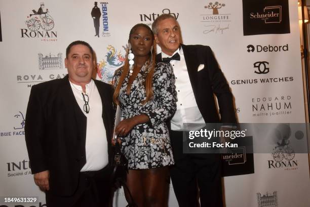 Thierry Schneider, Barry Nguissaly and Samy Naceri attend the The Bests Gala 46th Edition At Four Seasons Hotel on December 11, 2023 in Paris, France.