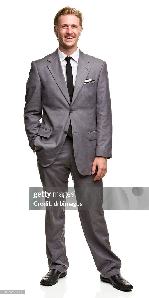 Smiling Posing Man in Suit