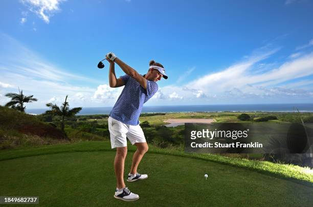 Marcel Siem of Germany poses for a picture prior to the start of the AfrAsia Bank Mauritius Open at Heritage La Réserve GC on December 12, 2023 in...