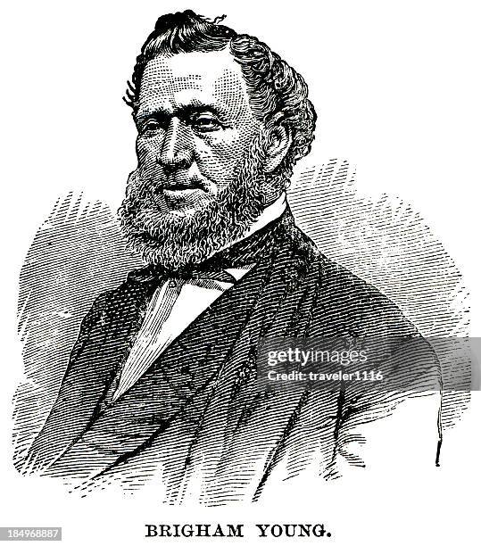 brigham young - brigham young religious leader stock illustrations