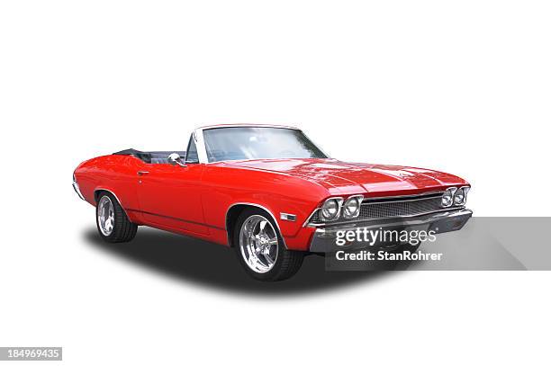 auto car - 1968 chevrolet 396 convertable - classic car restoration stockfoto's en -beelden