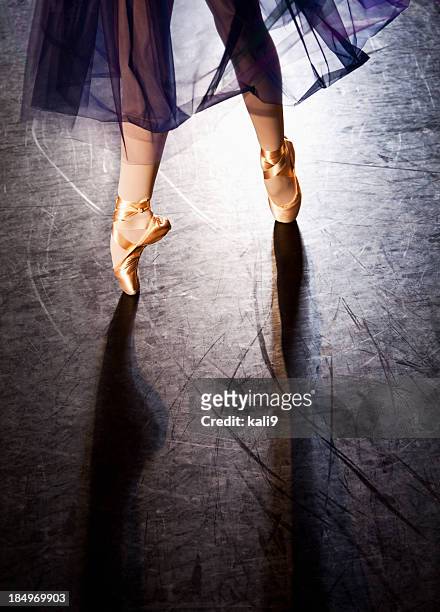 ballerina in tip - pointed foot stock pictures, royalty-free photos & images