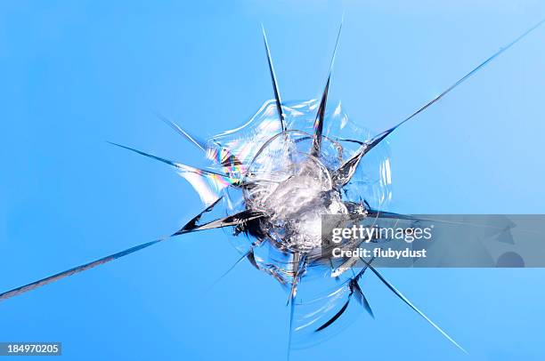 windshield rock chip - broken window stock pictures, royalty-free photos & images