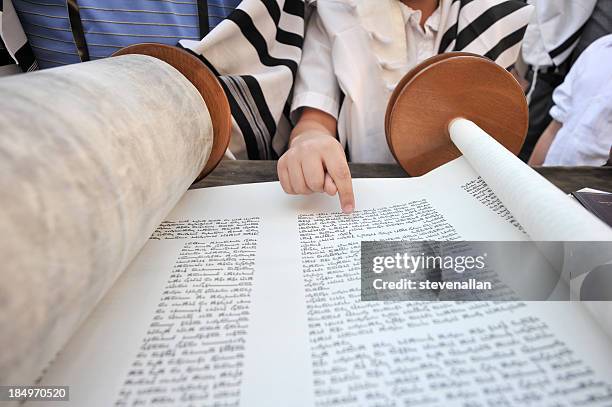 reading from the torah - bar mitzvah stock pictures, royalty-free photos & images