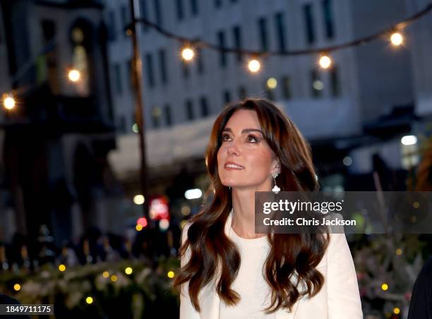 Catherine, Princess of Wales attends The "Together At Christmas" Carol Service at Westminster Abbey on December 08, 2023 in London, England....