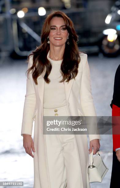 Catherine, Princess of Wales attends The "Together At Christmas" Carol Service at Westminster Abbey on December 08, 2023 in London, England....