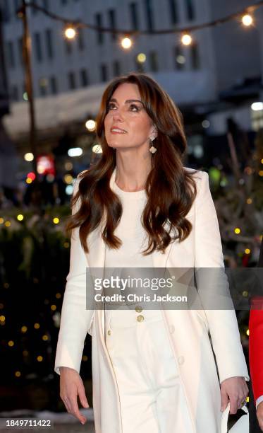 Catherine, Princess of Wales attends The "Together At Christmas" Carol Service at Westminster Abbey on December 08, 2023 in London, England....