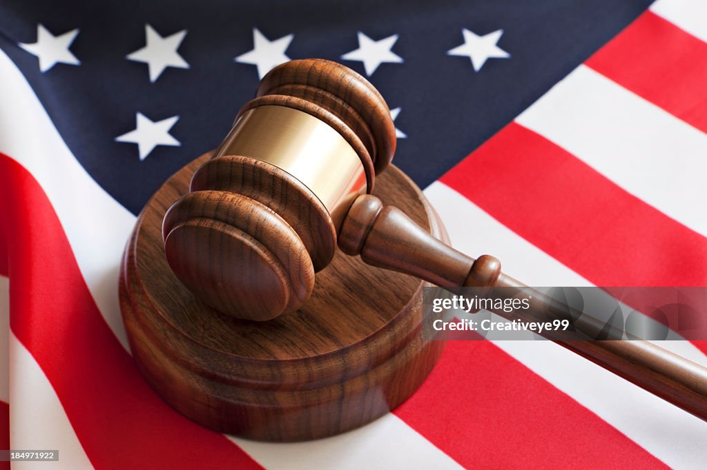 Gavel and USA flag