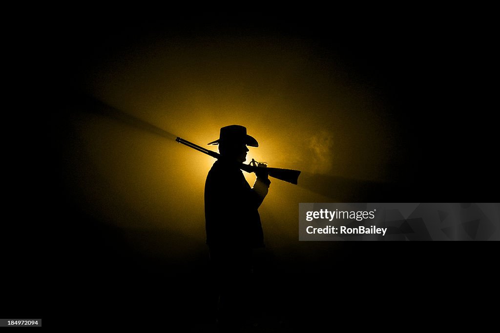 Cowboy Silhouette - Rifle on Shoulder