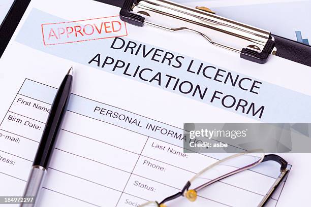 drivers licence application form - drivers license stock pictures, royalty-free photos & images