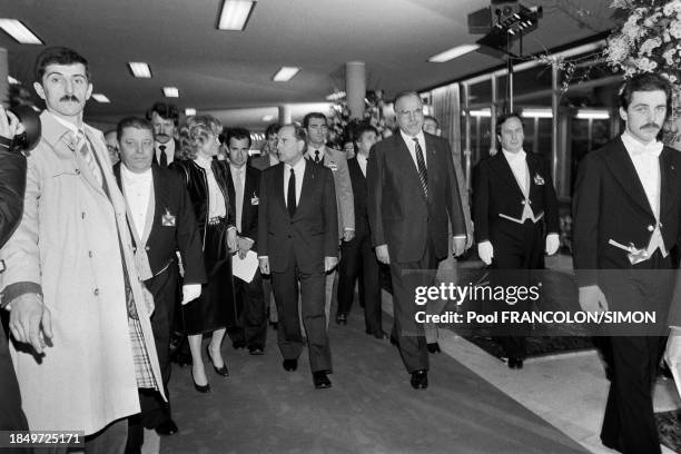 Portrait du président François Mitterrand et du Chancelier fédéral d'Allemagne Helmut Kohl le 20 janvier 1983.