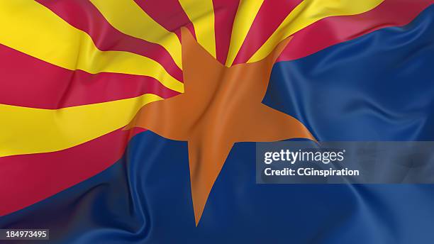 arizona flag - state flags stock pictures, royalty-free photos & images