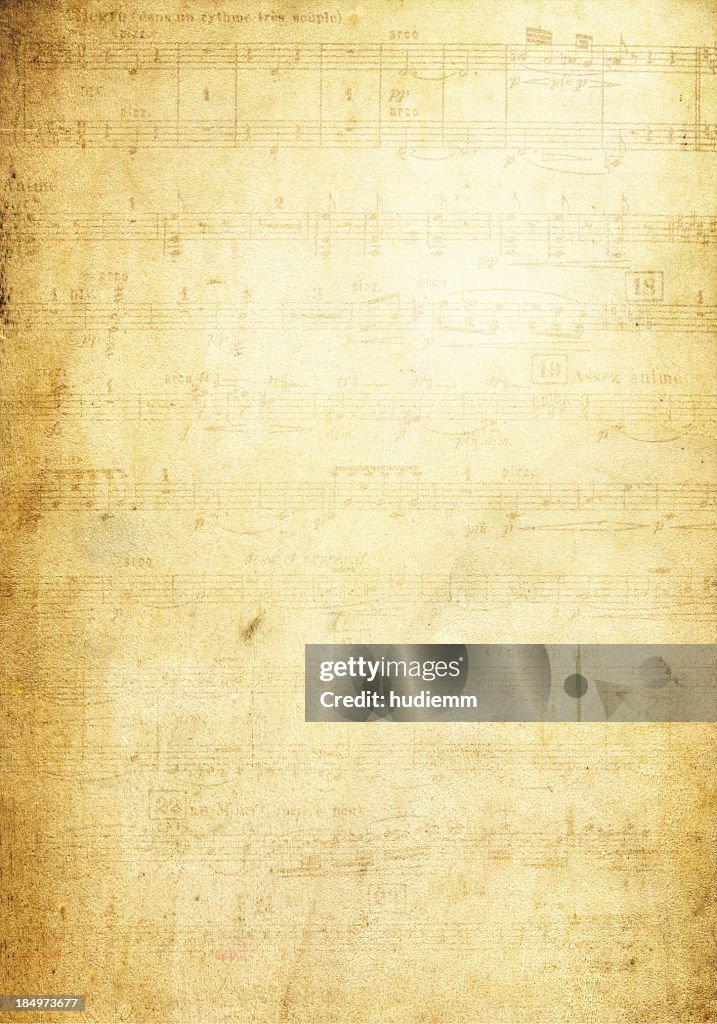 Grunge Musical Note Page background textured