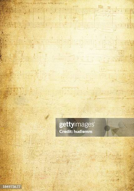 grunge musical note page background textured - wallpaper classic bildbanksfoton och bilder