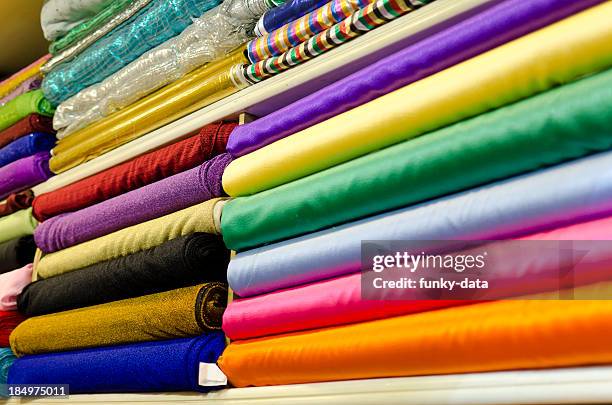 various satin fabrics - shiny fabric stock pictures, royalty-free photos & images