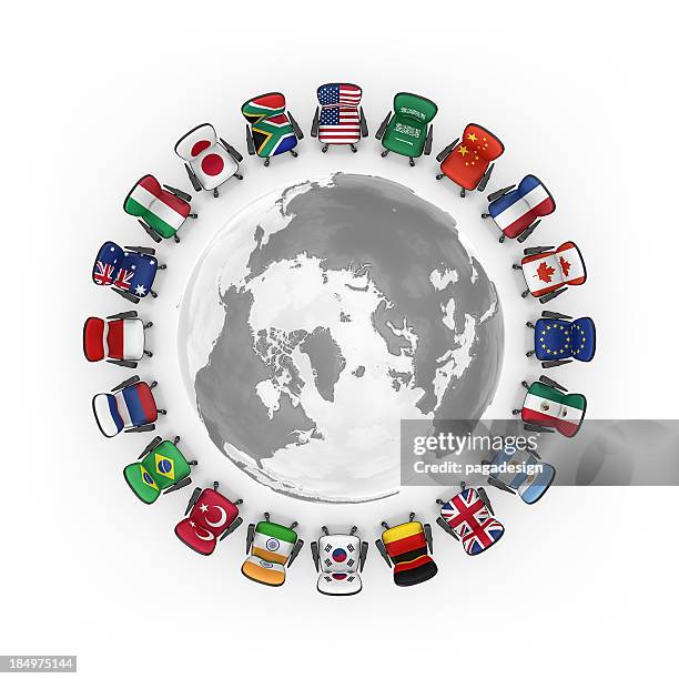 g20 - planisfero politico foto e immagini stock