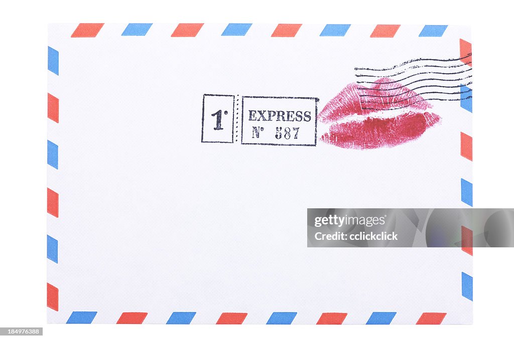 Air Mail Envelope with Kiss