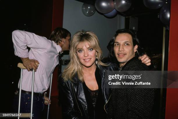 American actress Lydia Cornell and American actor Jesse Borrego attend the Beverly Hills after party which followed the premiere of 'Down and Out in...