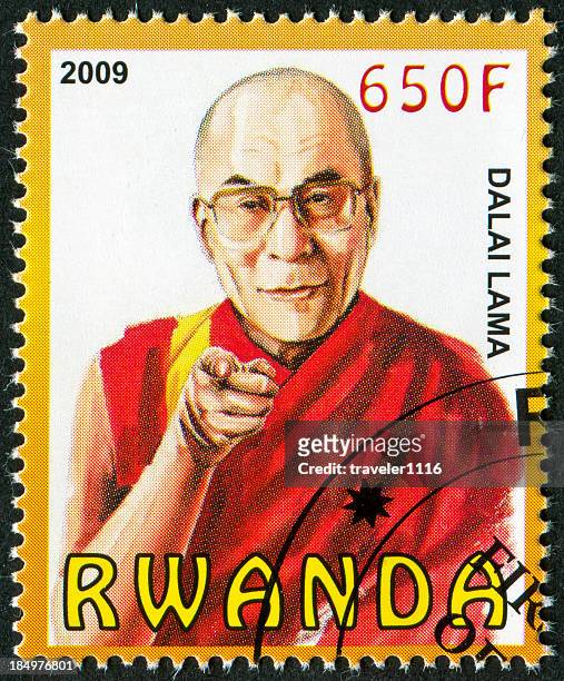 dalai lama stamp - dalai lama stock pictures, royalty-free photos & images