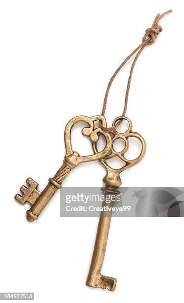 gold keys - ornate key stock pictures, royalty-free photos & images