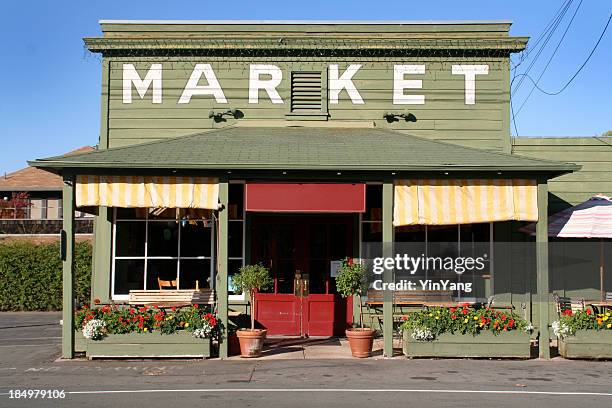 rural store market building in country small town america - small town america stock pictures, royalty-free photos & images