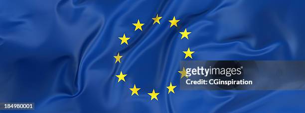 europäische union flaggen-banner - european union flag stock-fotos und bilder