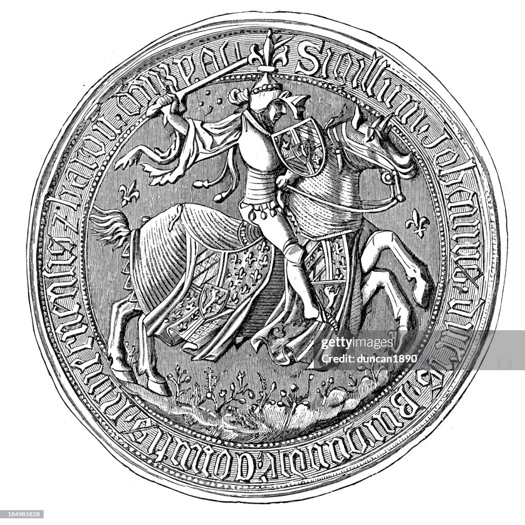 Engraving of the Seal of Jean Duke of Bourgogne