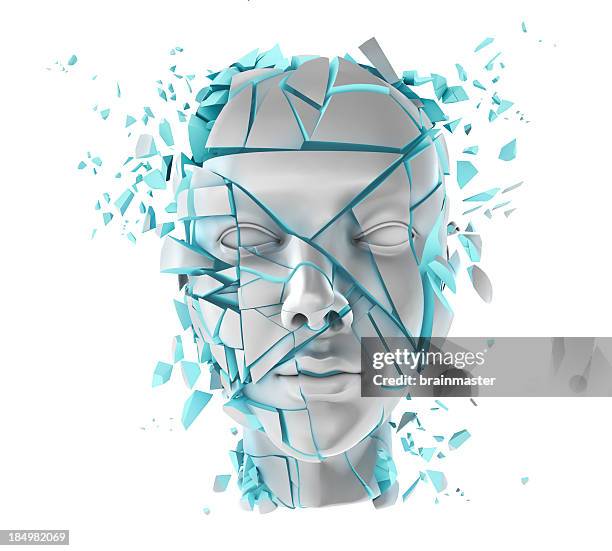 shattering head - bust sculpture stock pictures, royalty-free photos & images