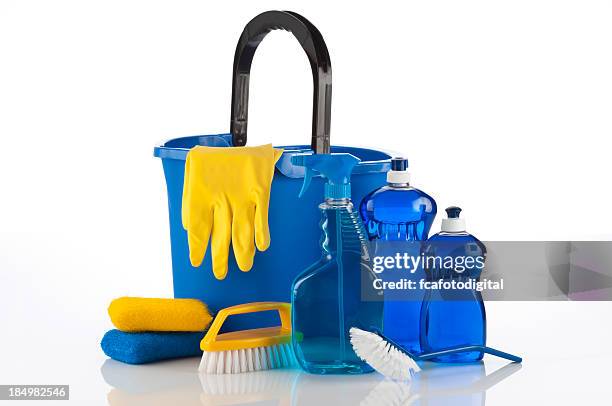 cleaning supplies - washing up glove stock pictures, royalty-free photos & images