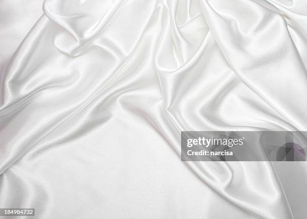 white satin silk background - white silk stock pictures, royalty-free photos & images