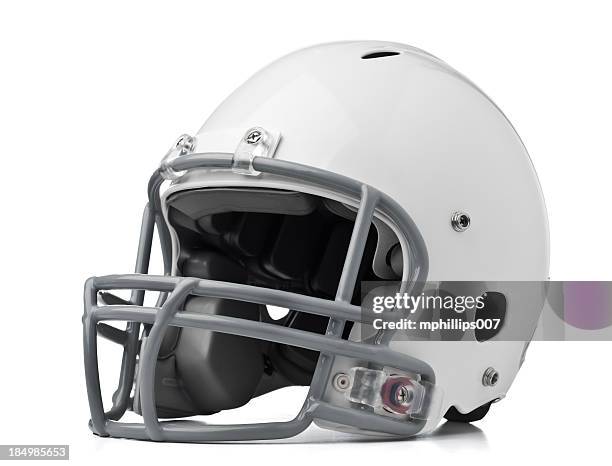 casque de football américain - ballon blanc photos et images de collection